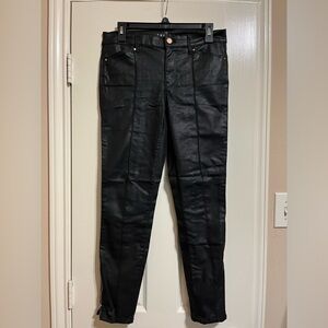 The Skinny Ankle Black Faux Leather Jeans